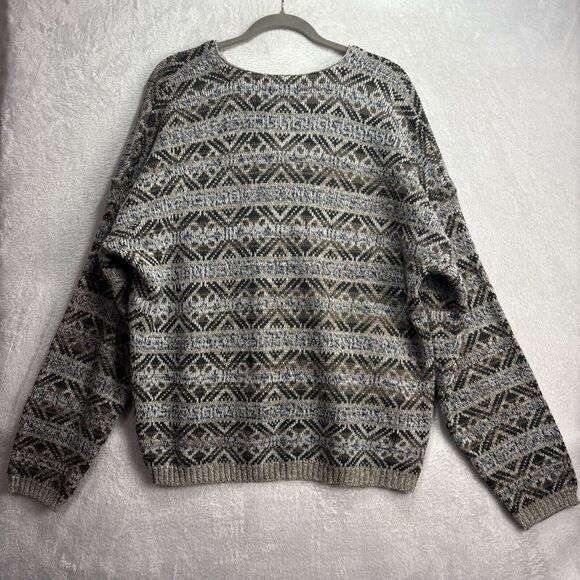 Vtg 90s Streetwear David Taylor Mens XLT  Ribbed Knit Sweater Beige USA - Picture 6 of 6